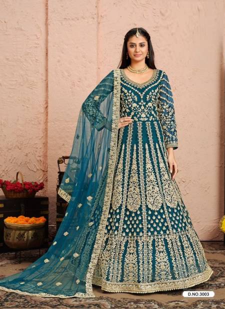 Sea Blue Colour AANAYA 130 Designer Fancy Festive Wear Heavy Embroidery Salwar Suit Latest Collection 3003